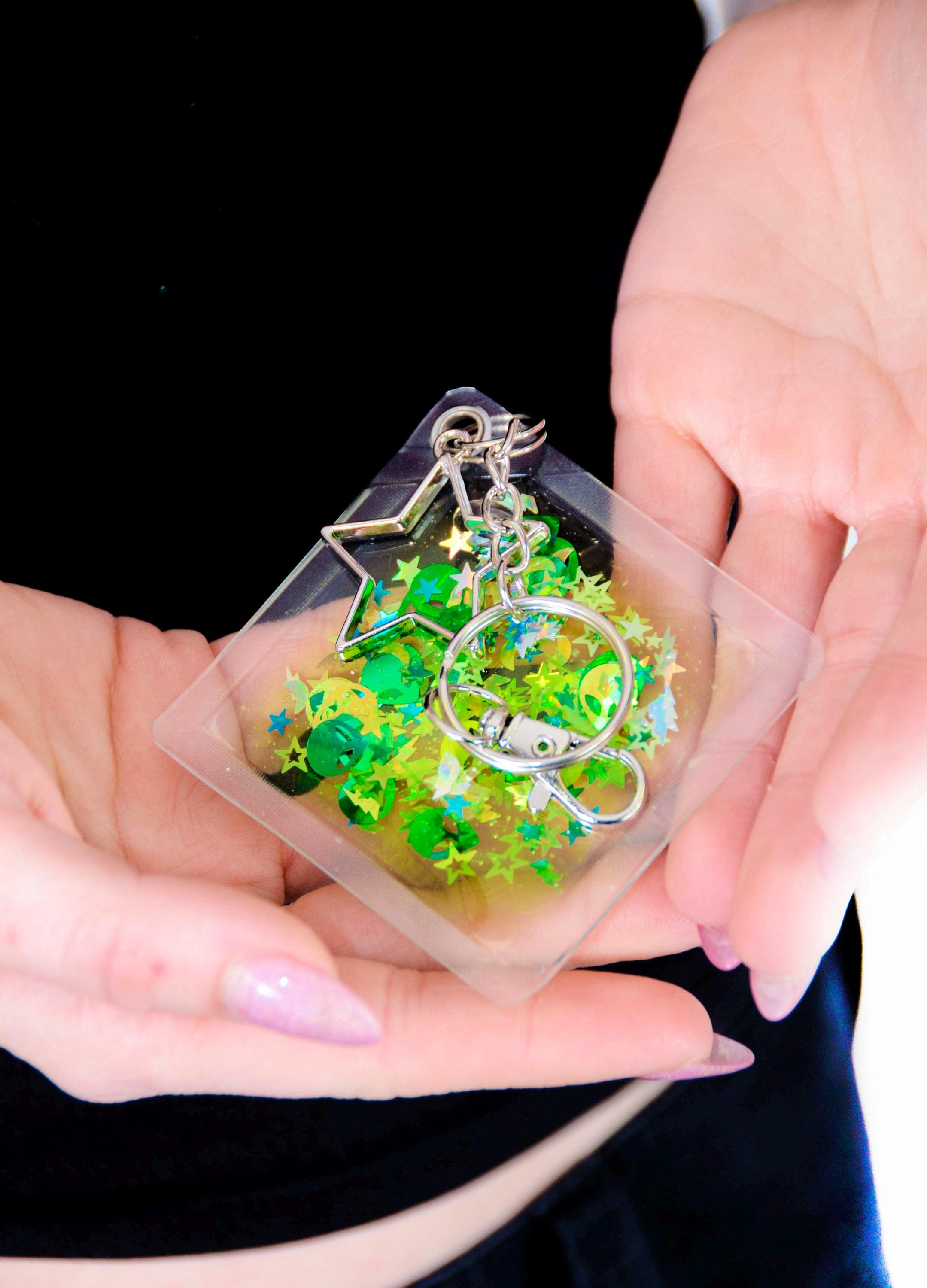 Glitter Goo Keychain - Out of this World - Electric Bubblegum