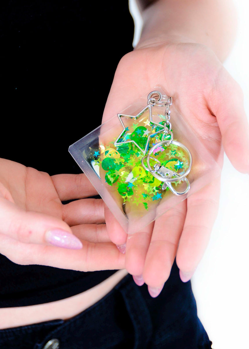 Glitter Goo Keychain - Out of this World - Electric Bubblegum