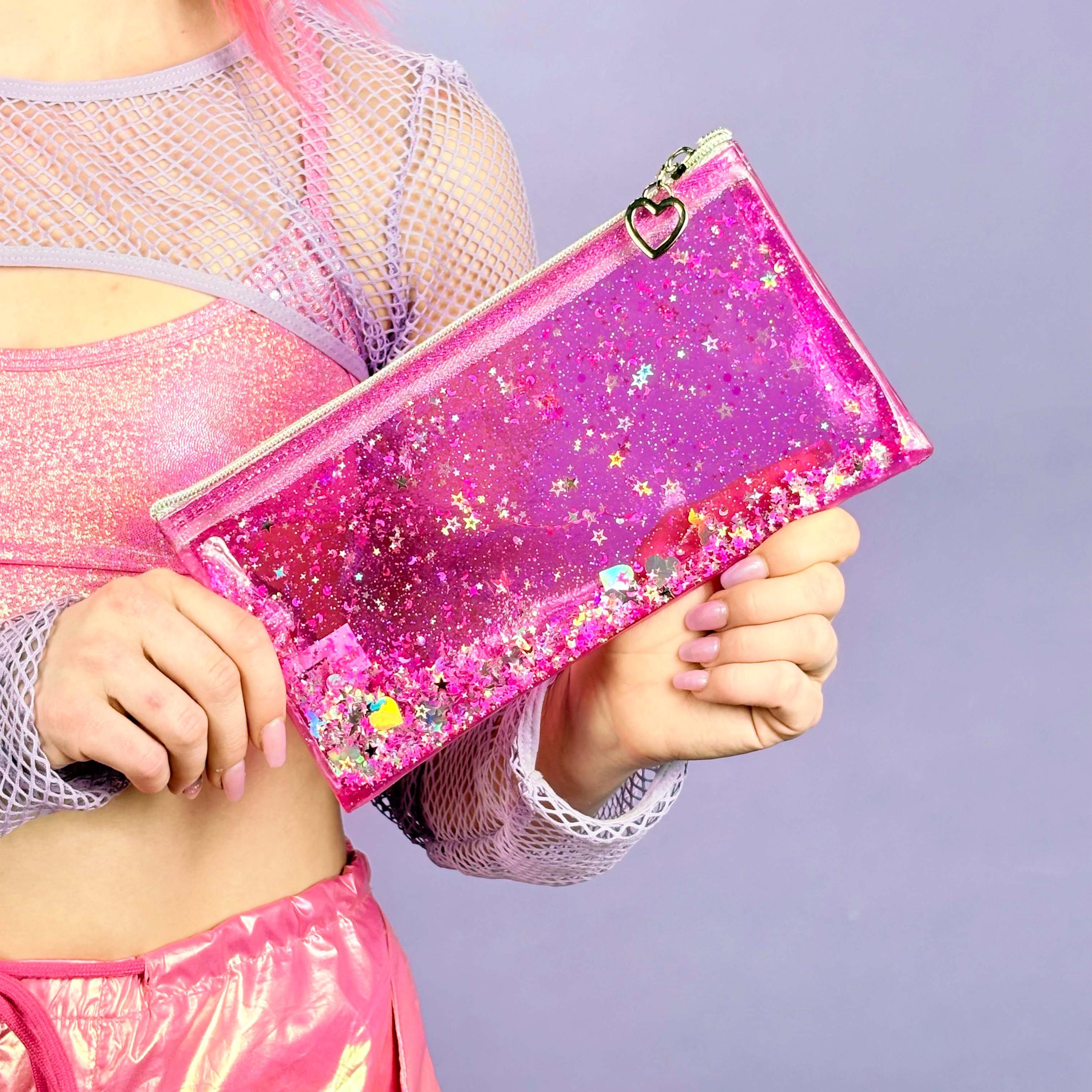 Liquid Glitter Pencil Case - Pink Unicorn - Electric Bubblegum