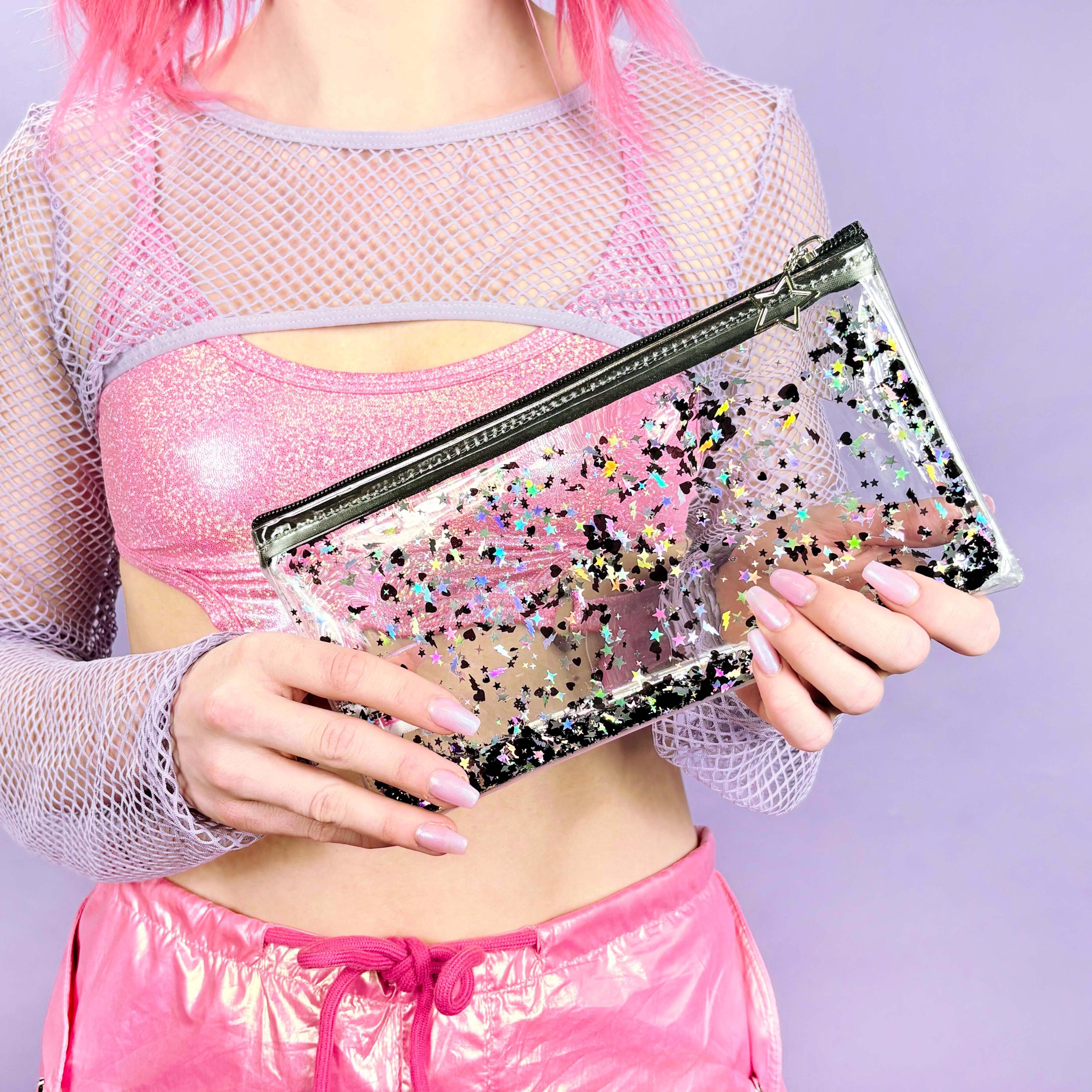 Liquid Glitter Pencil Case - High Voltage Vixen - Electric Bubblegum