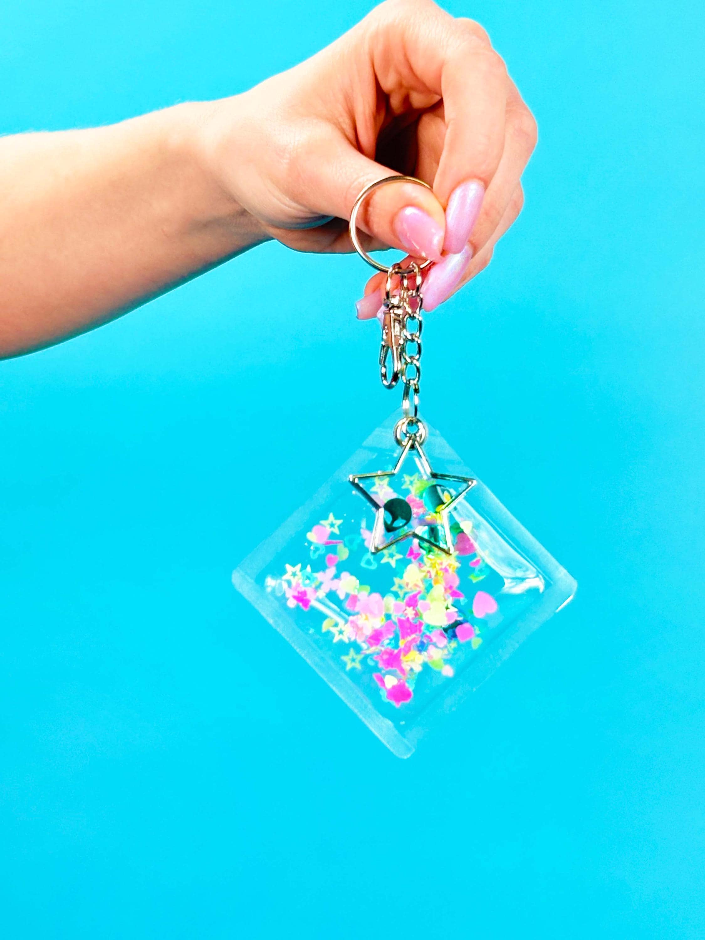 Glitter Goo Keychain - PLUR - Electric Bubblegum