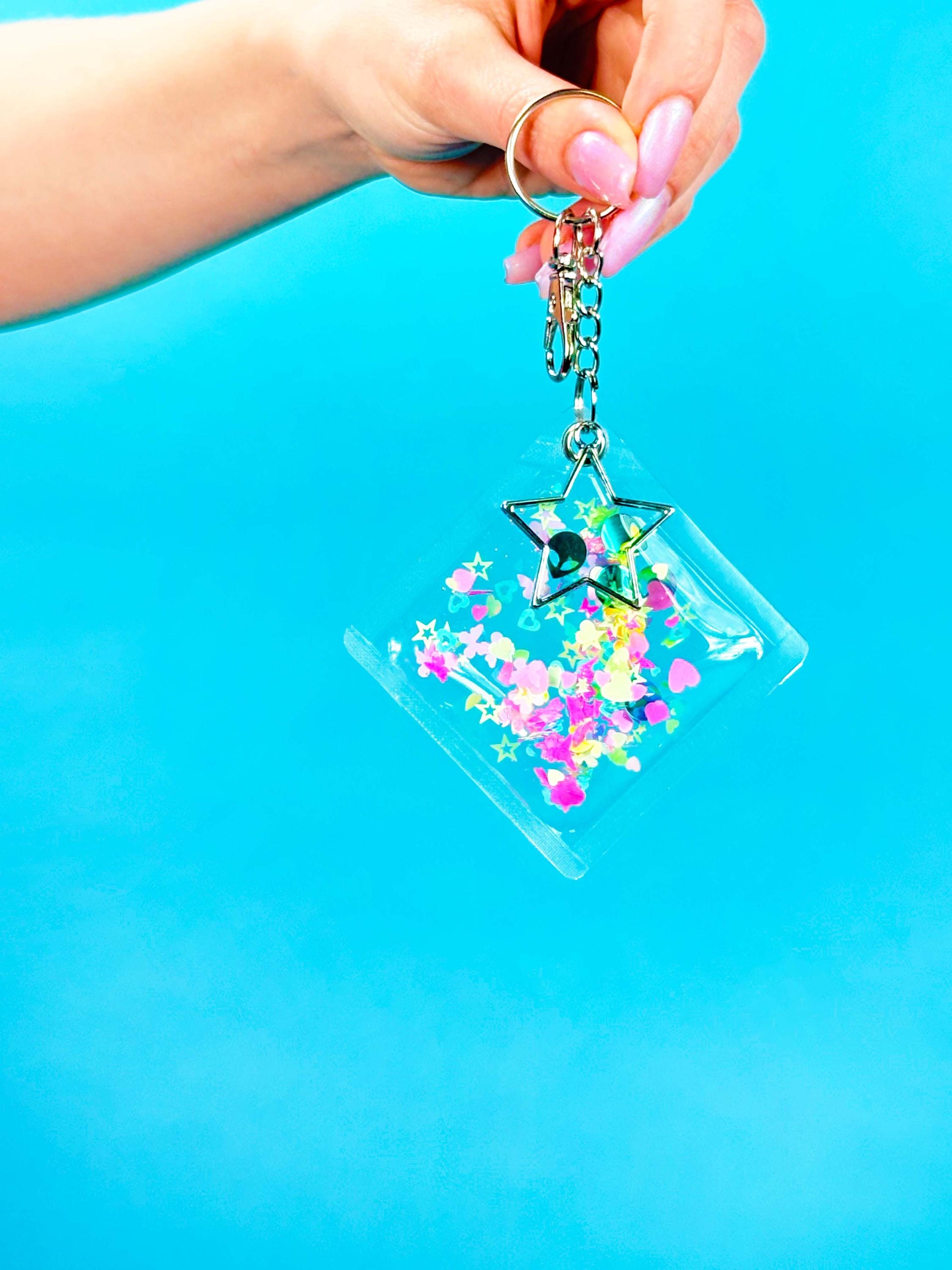 Glitter Goo Keychain - PLUR - Electric Bubblegum