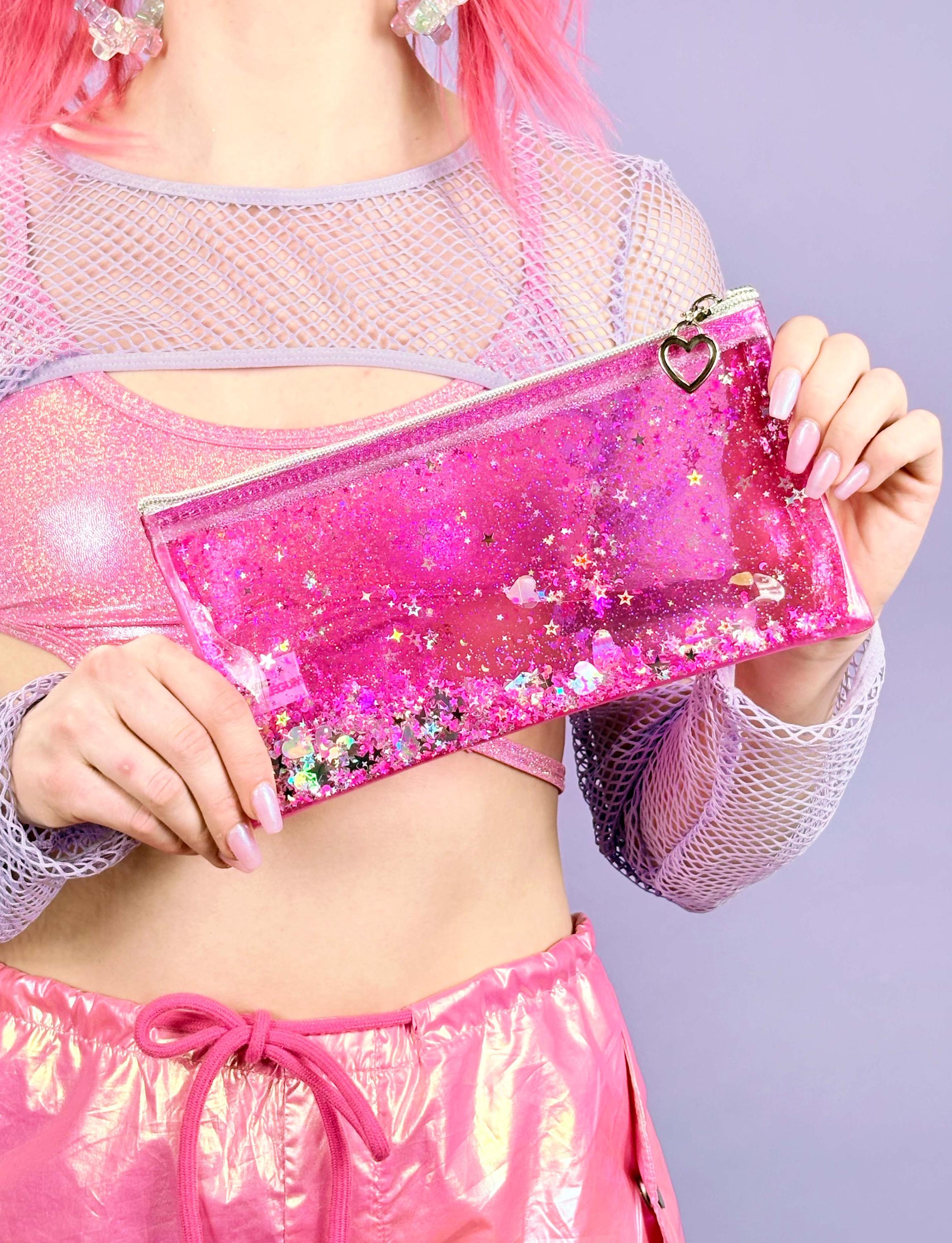 Liquid Glitter Pencil Case - Pink Unicorn - Electric Bubblegum