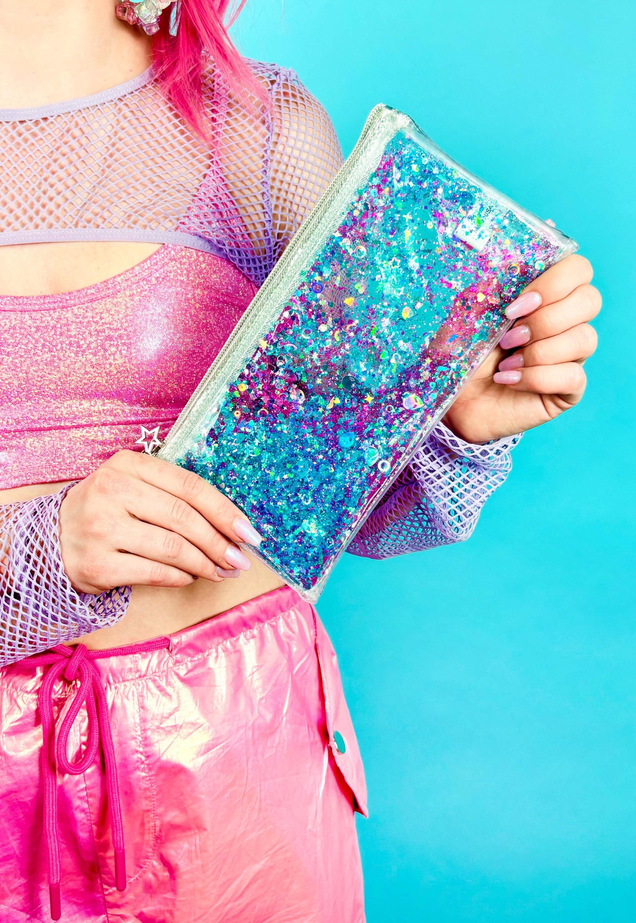 Glitter Goo Pencil Case - Pixel Pop - Electric Bubblegum