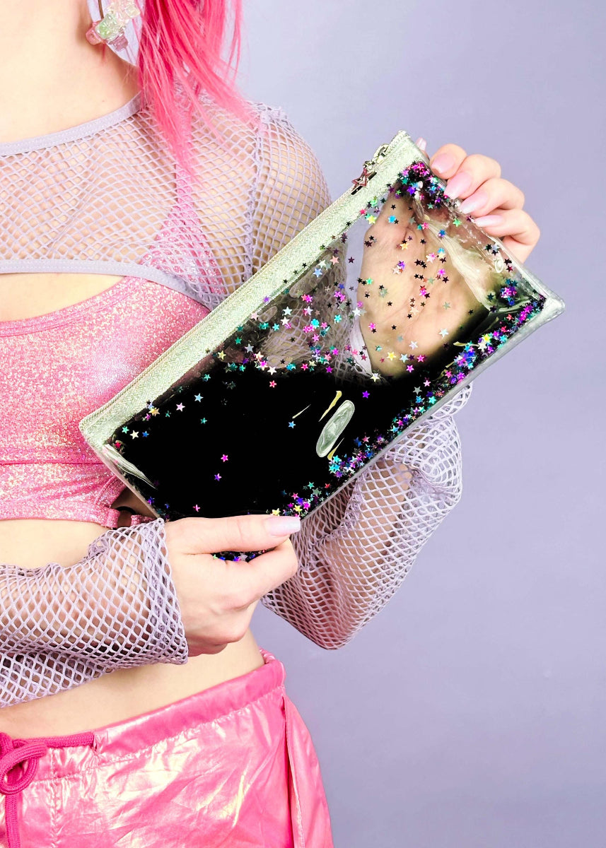 Liquid Glitter Pencil Case - Starchild - Electric Bubblegum