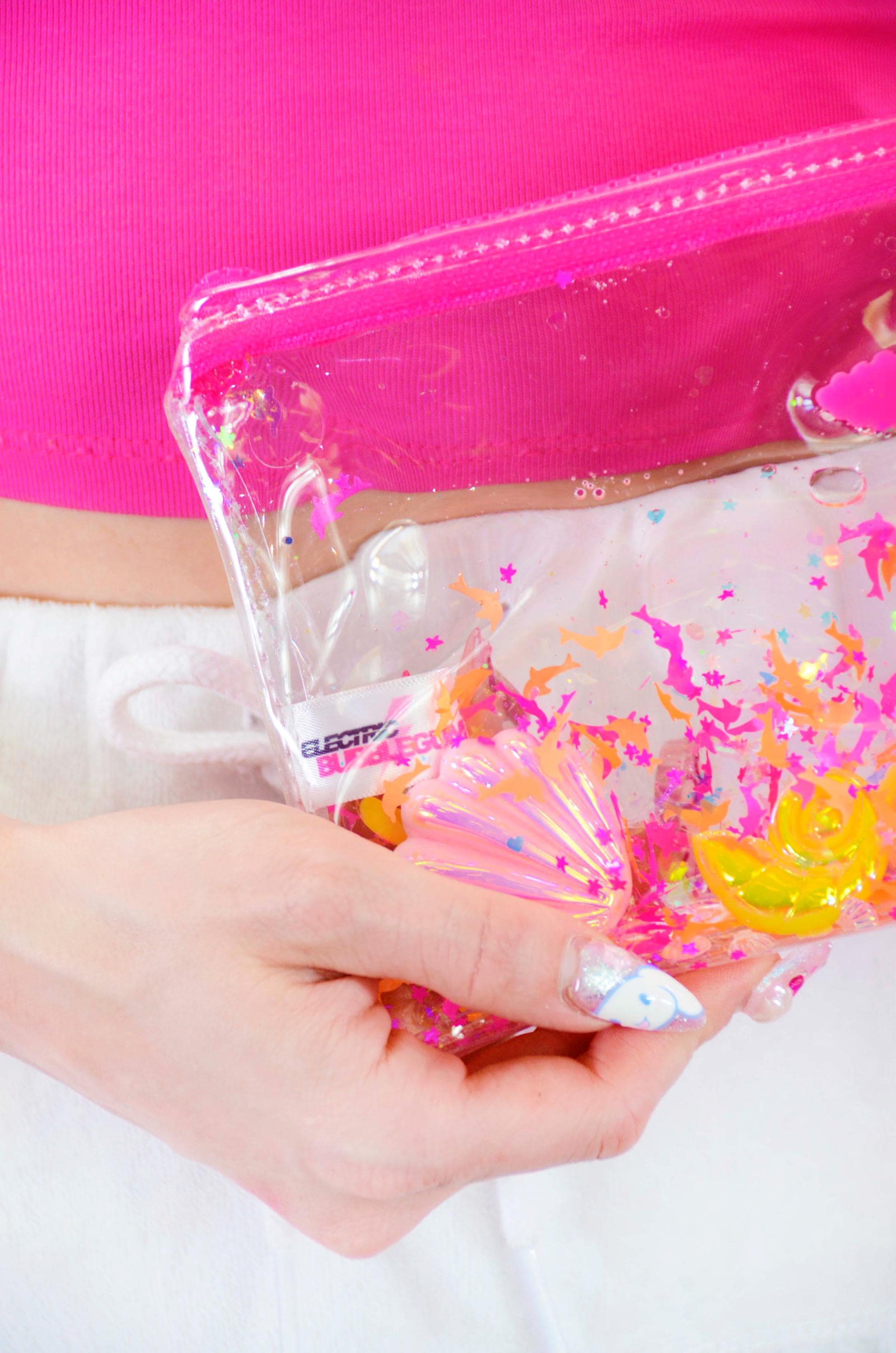 Liquid Glitter Wristlet – Malibu Mermaid - Electric Bubblegum