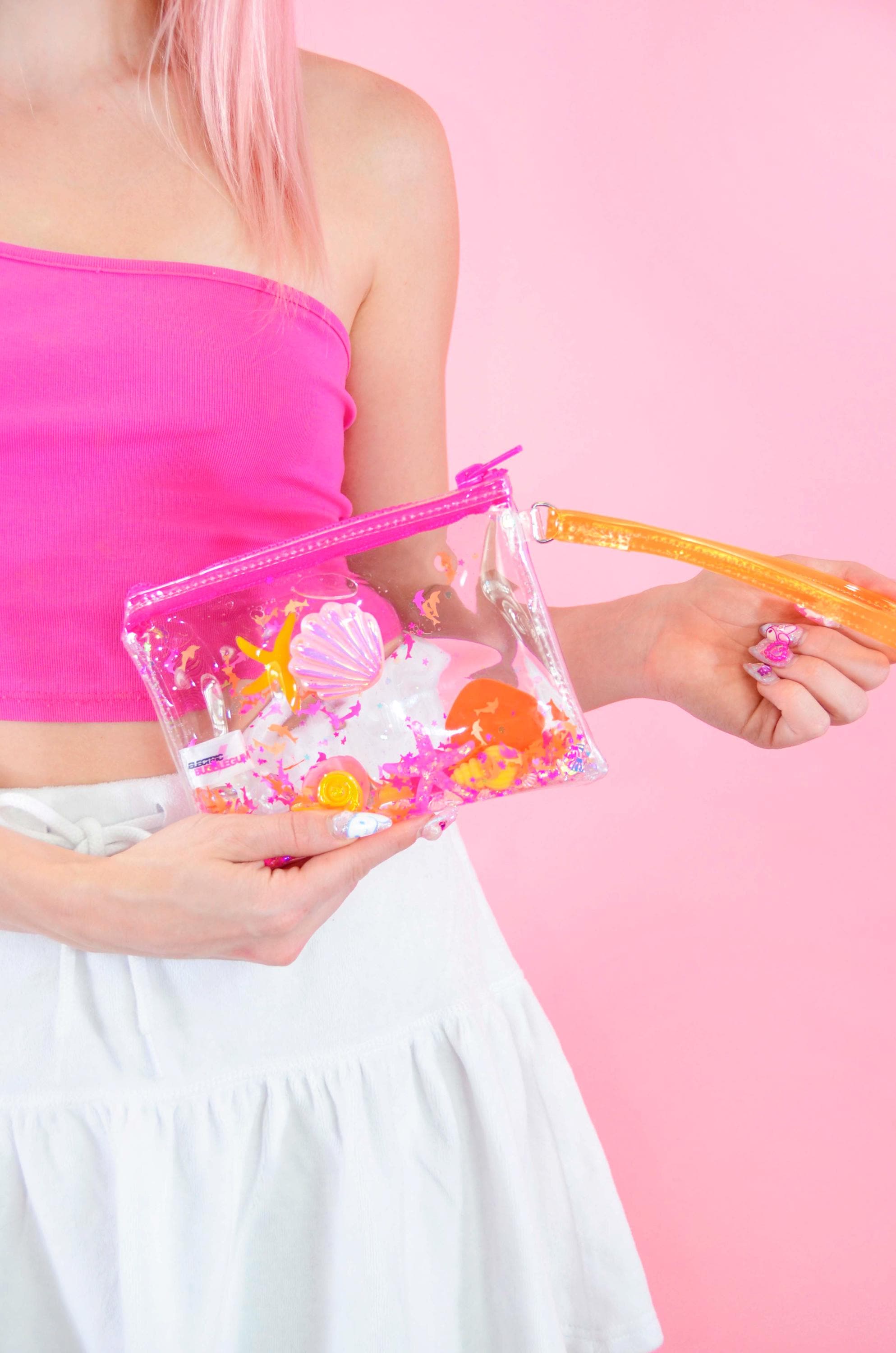 Liquid Glitter Wristlet – Malibu Mermaid - Electric Bubblegum