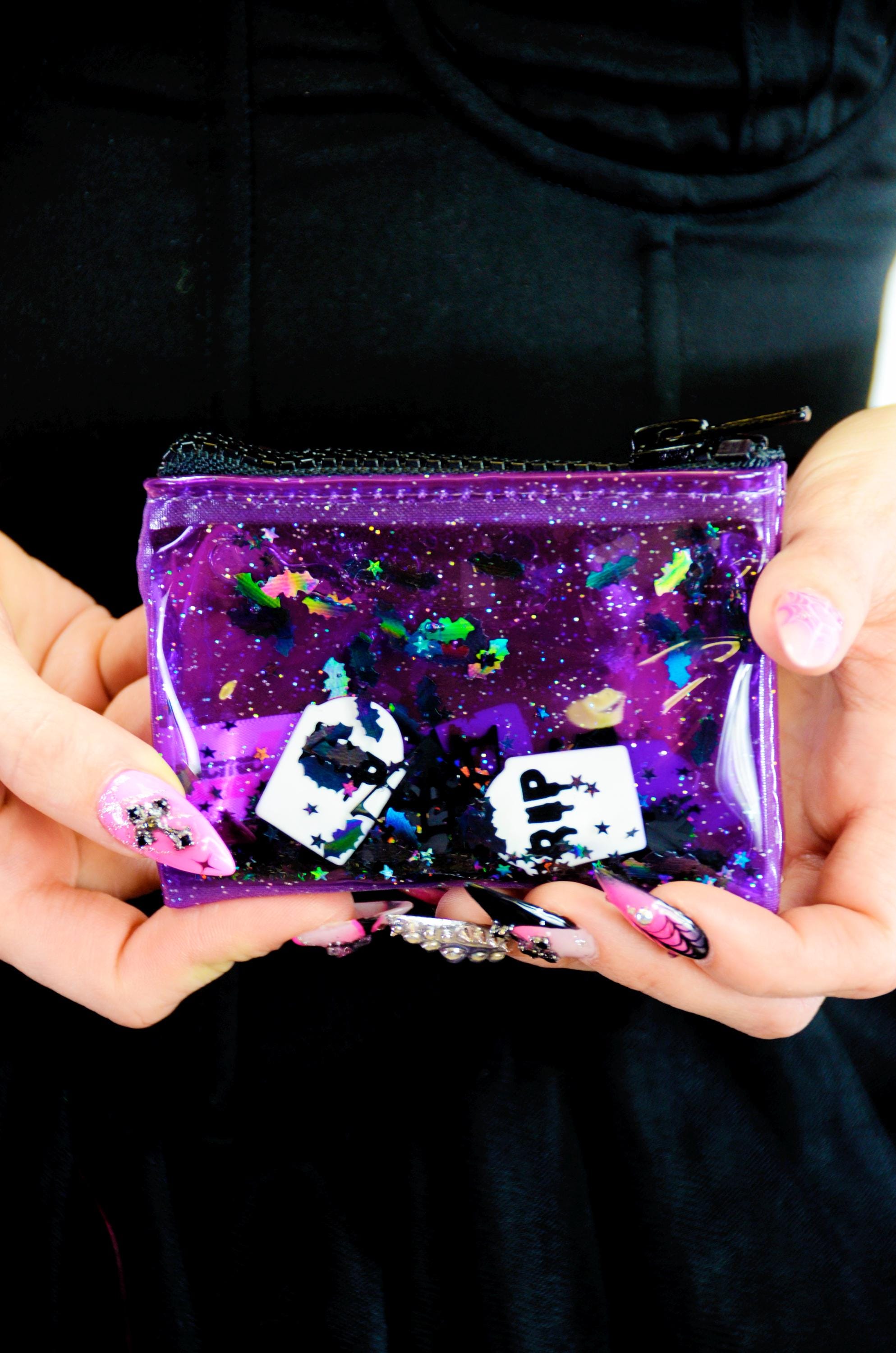 Liquid Glitter Coin Purse - Too Cute to Spook - Purple