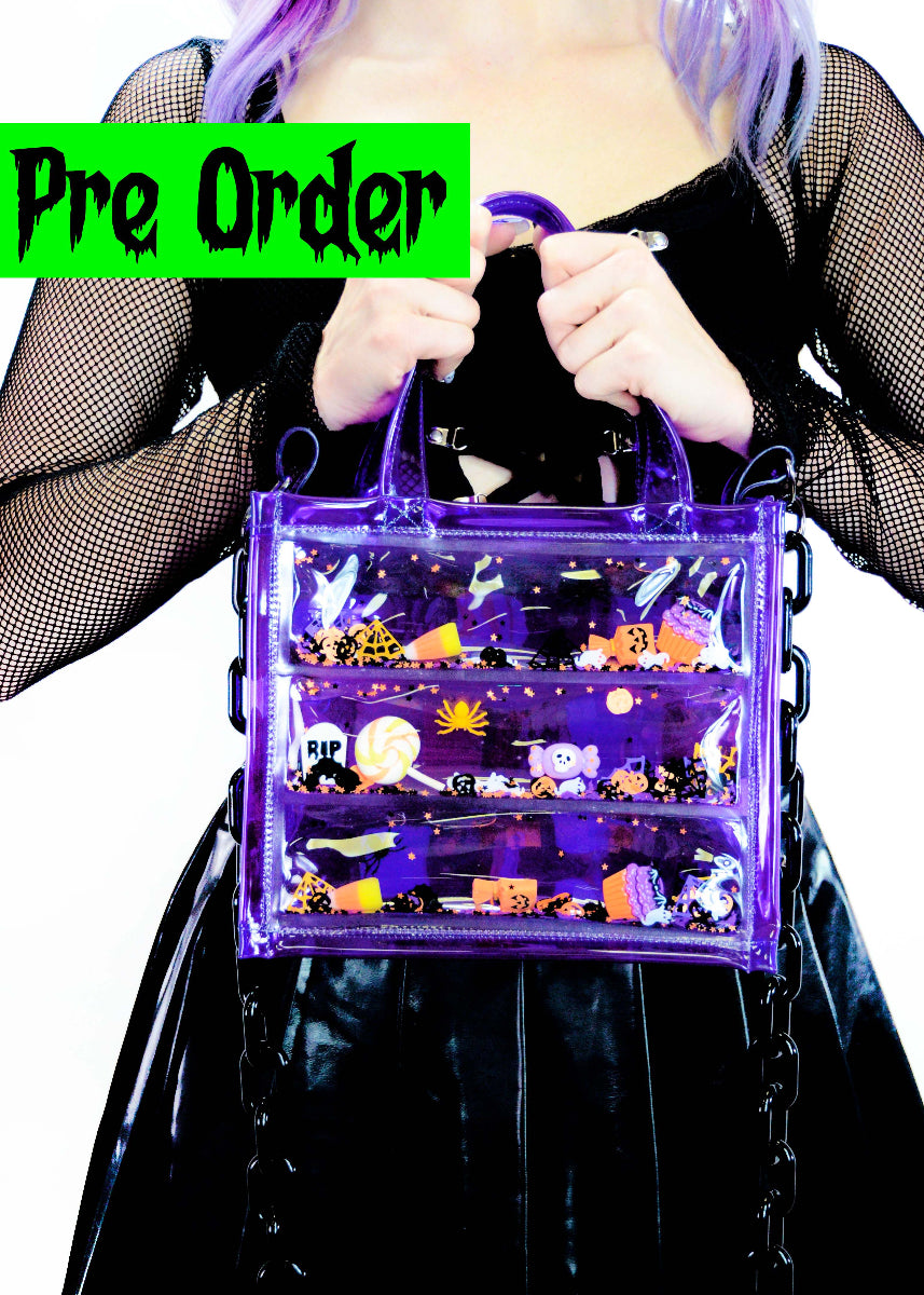 Liquid Glitter Mini Puffer Tote - Trick or Treat - PRE ORDER