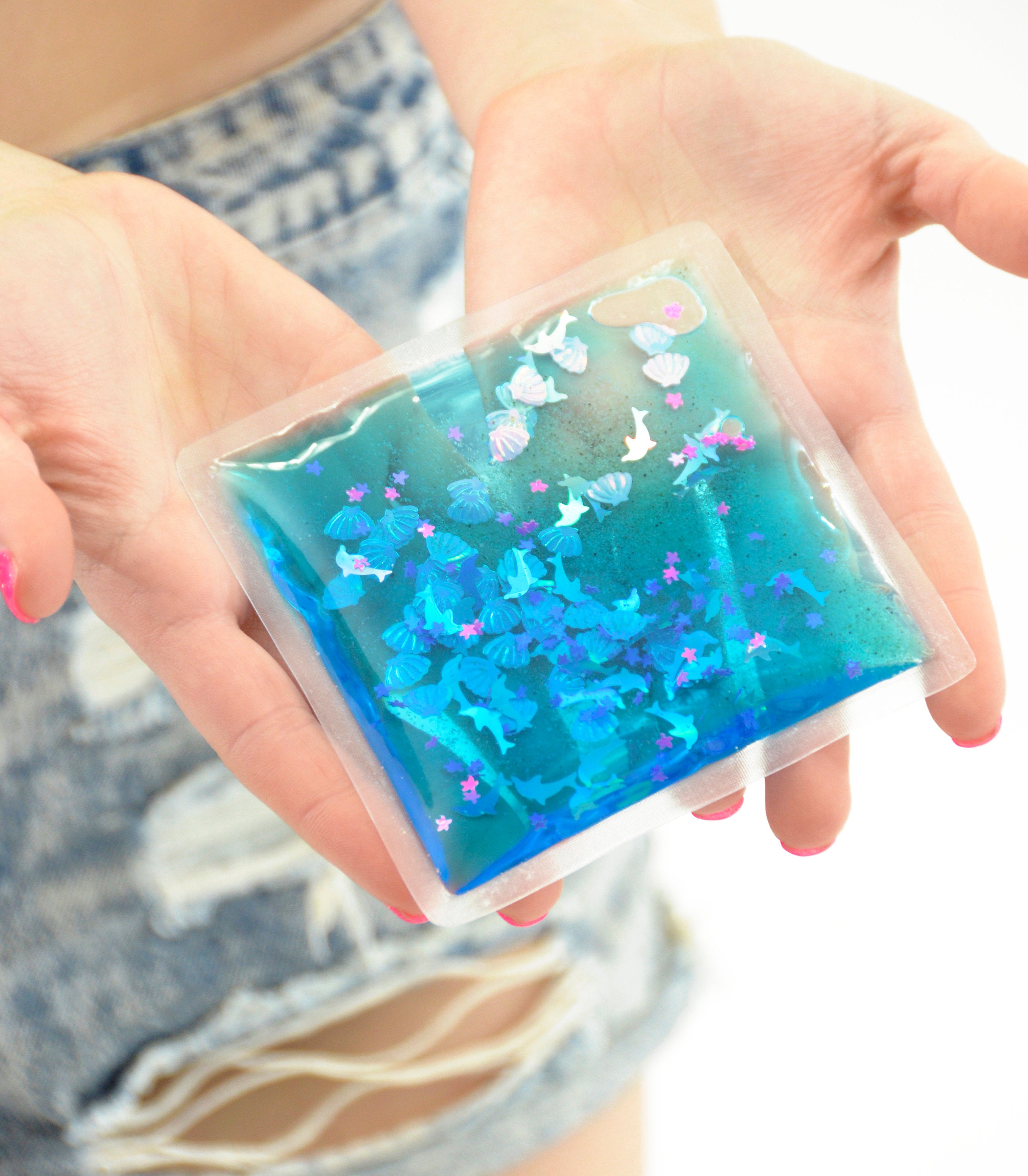 Liquid Glitter Sparkle Square - Under the Sea - Stress Relief Object