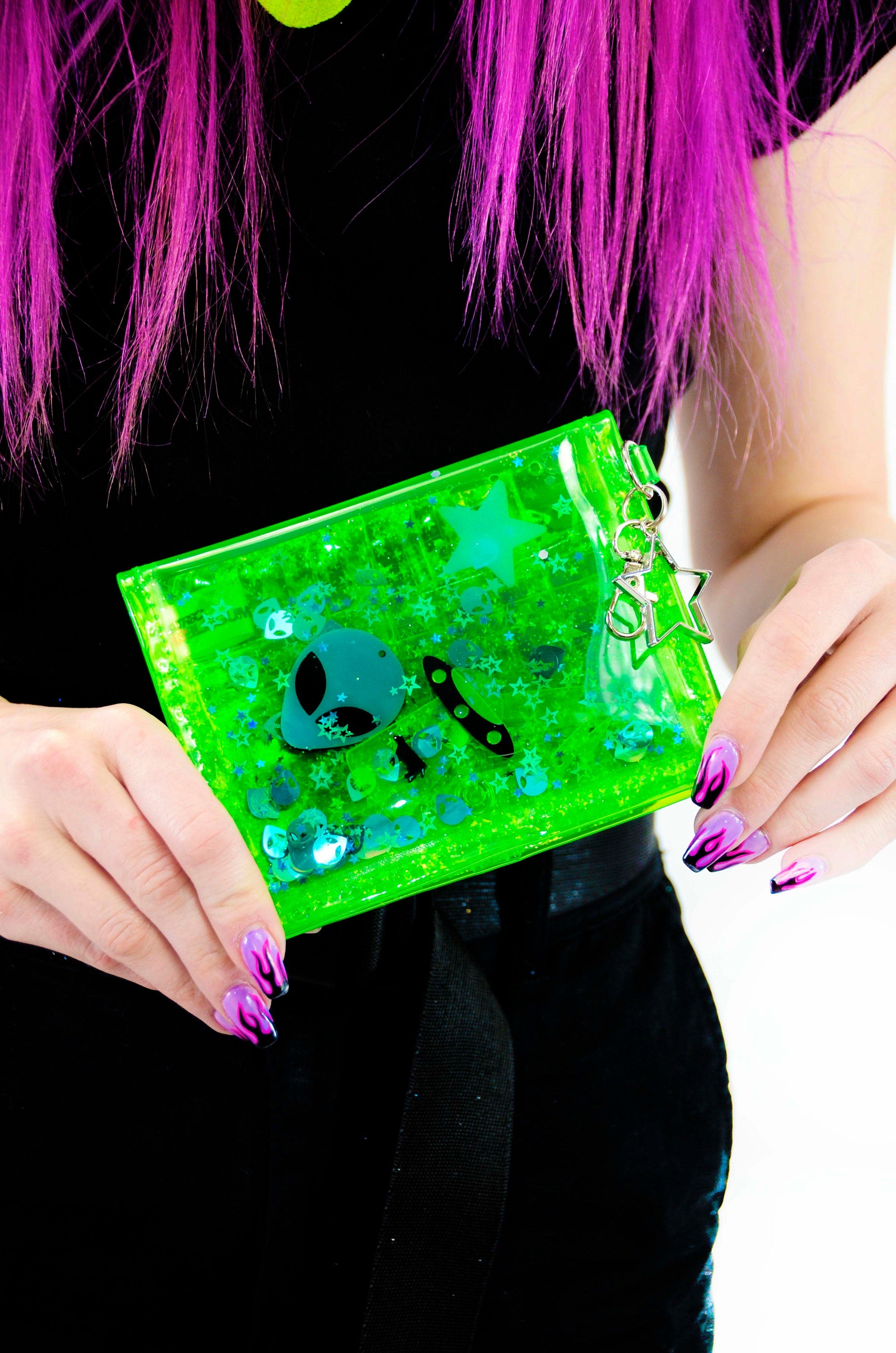 Liquid Glitter Mini wallet - Out of this World - Electric Bubblegum