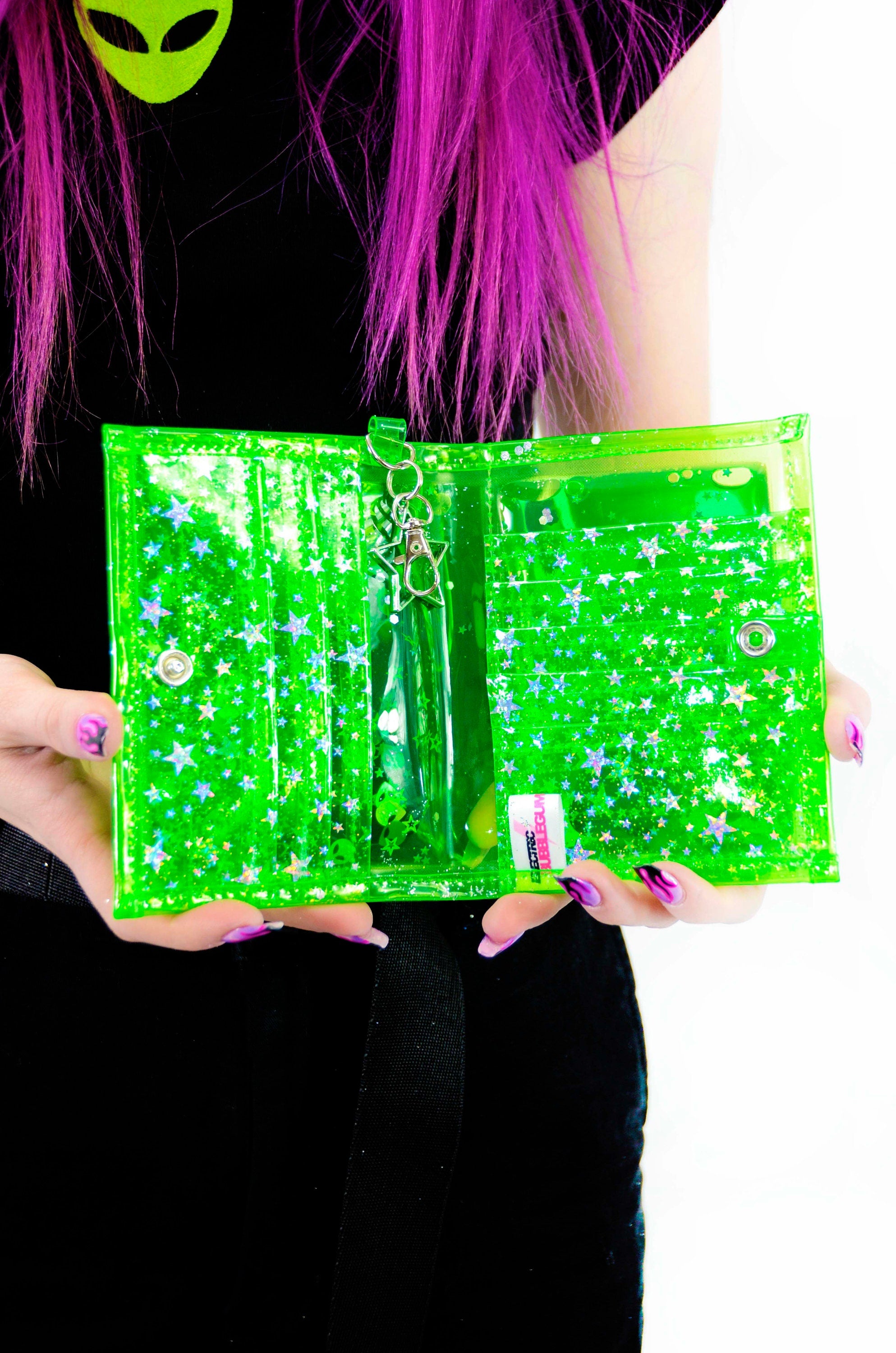 Liquid Glitter Mini wallet - Out of this World - Electric Bubblegum