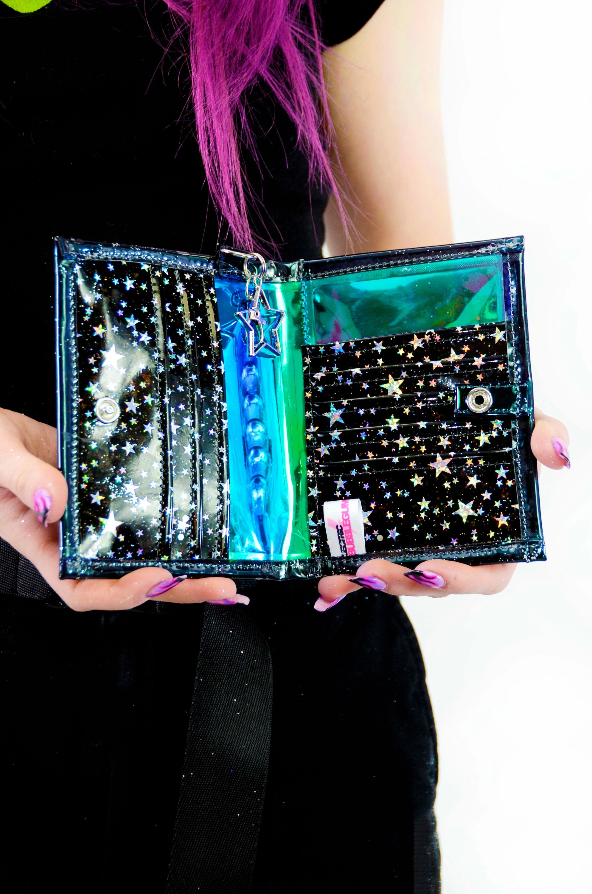 Liquid Glitter Mini Wallet - Area 51 - Electric Bubblegum