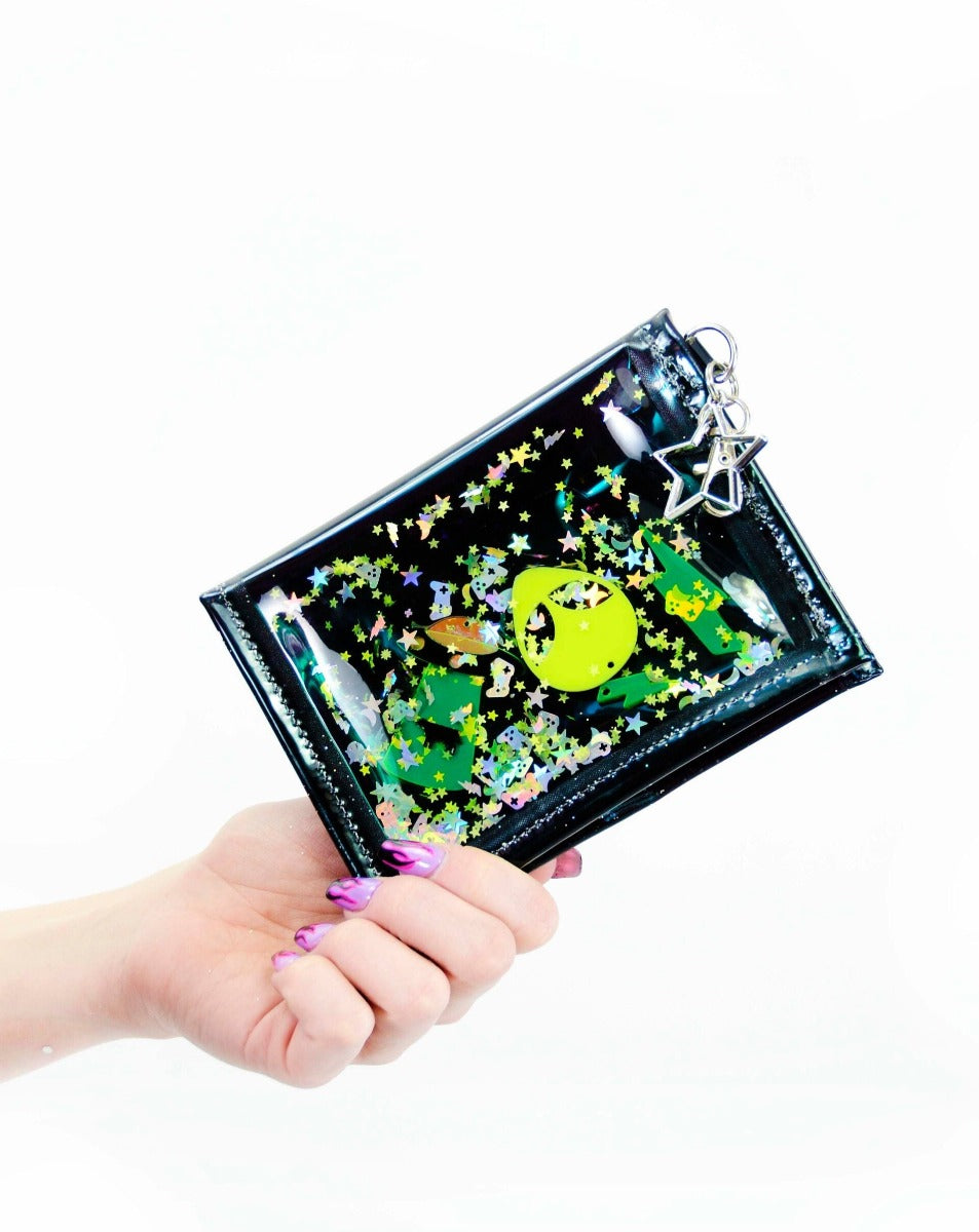 Liquid Glitter Mini Wallet - Area 51 - Electric Bubblegum