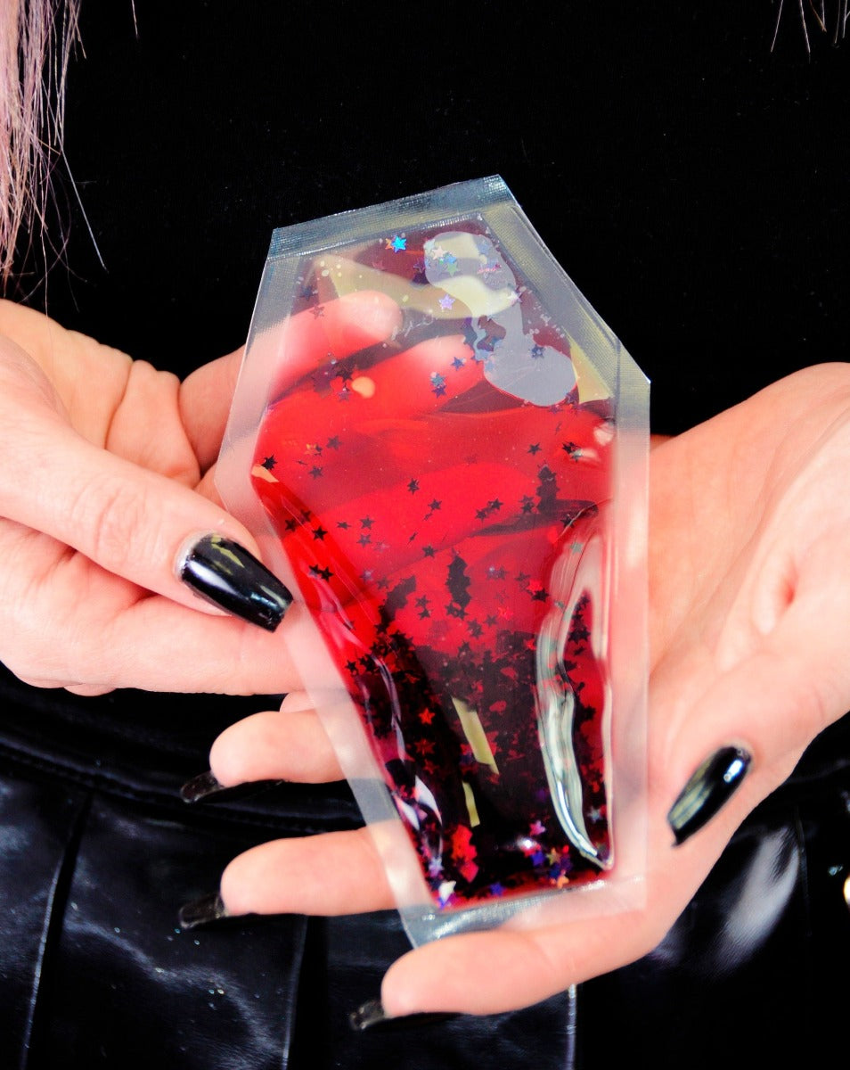 Liquid Glitter Coffin Sparkle Square - Bloodsucker - Electric Bubblegum