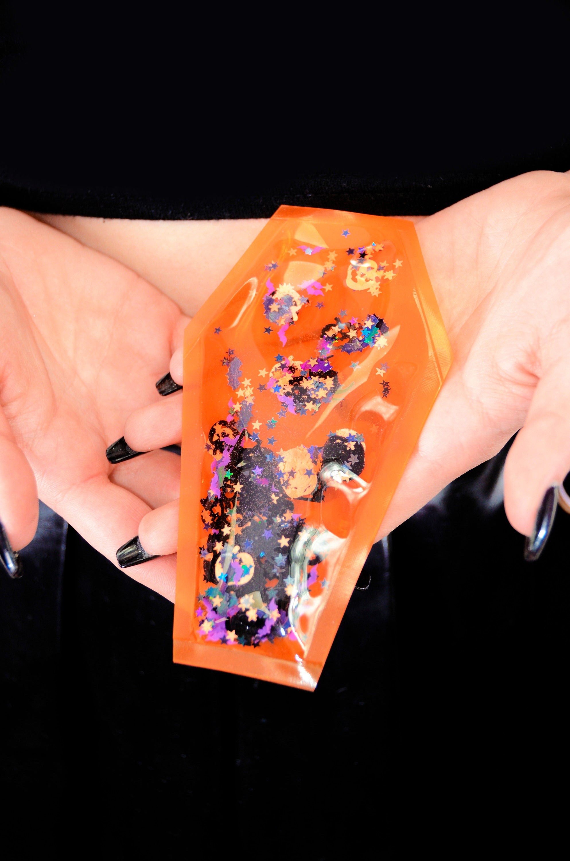 Liquid Glitter Coffin Sparkle Square - The Great Pumpkin - Electric Bubblegum