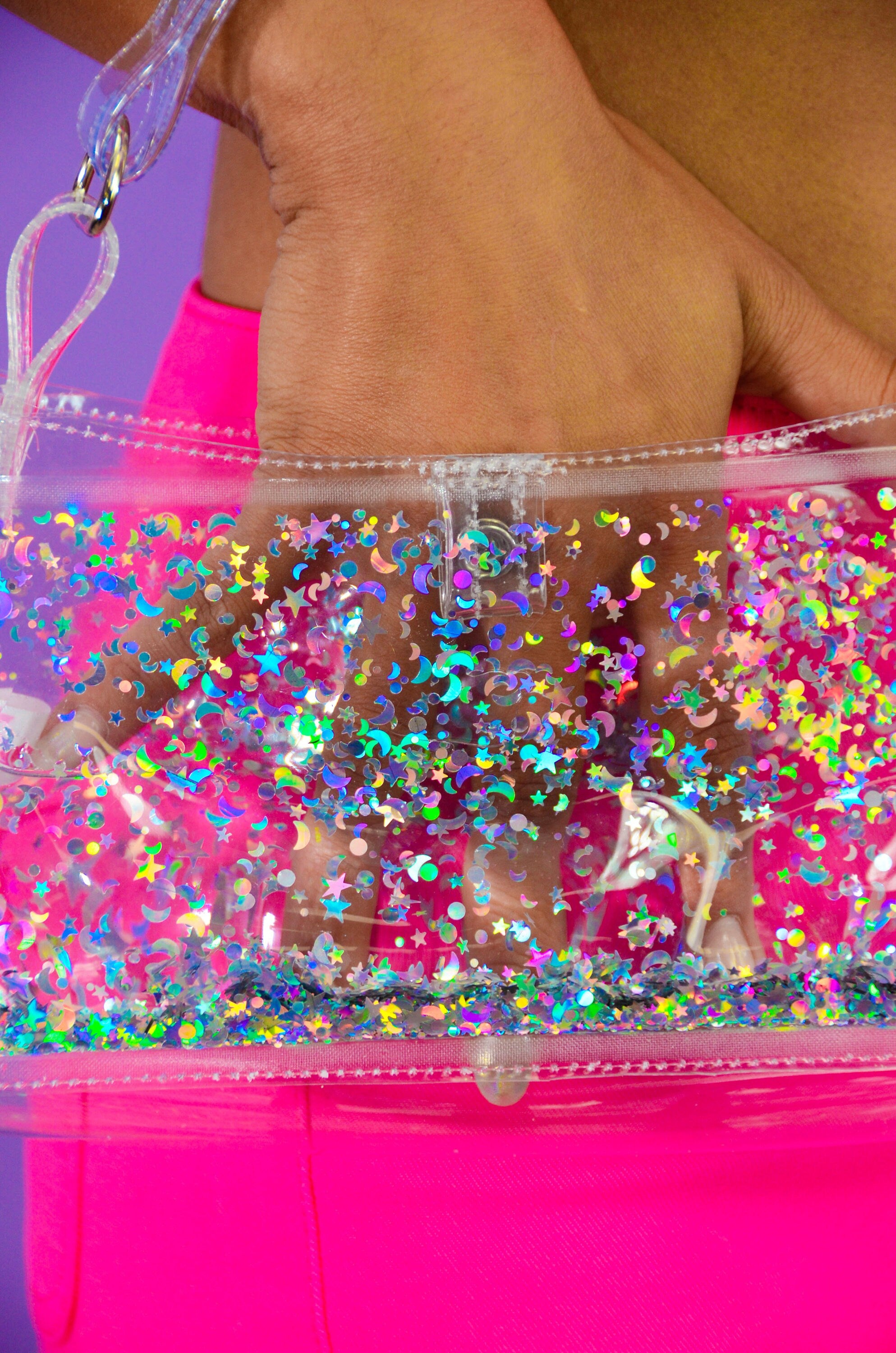 Liquid Glitter Mini Purse - Disco Diva - Electric Bubblegum