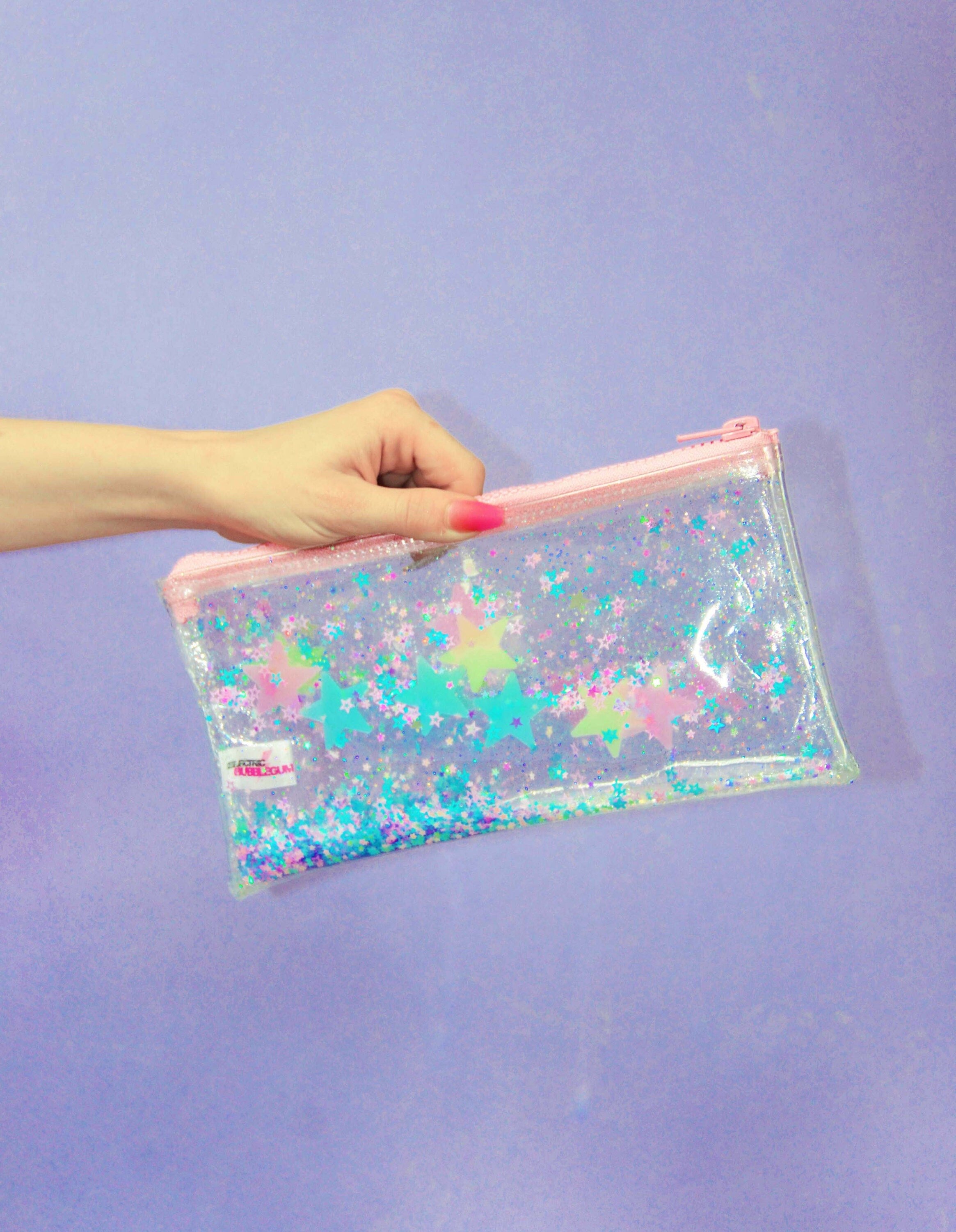 Liquid Glitter Pencil Case - Glow Girl - Electric Bubblegum